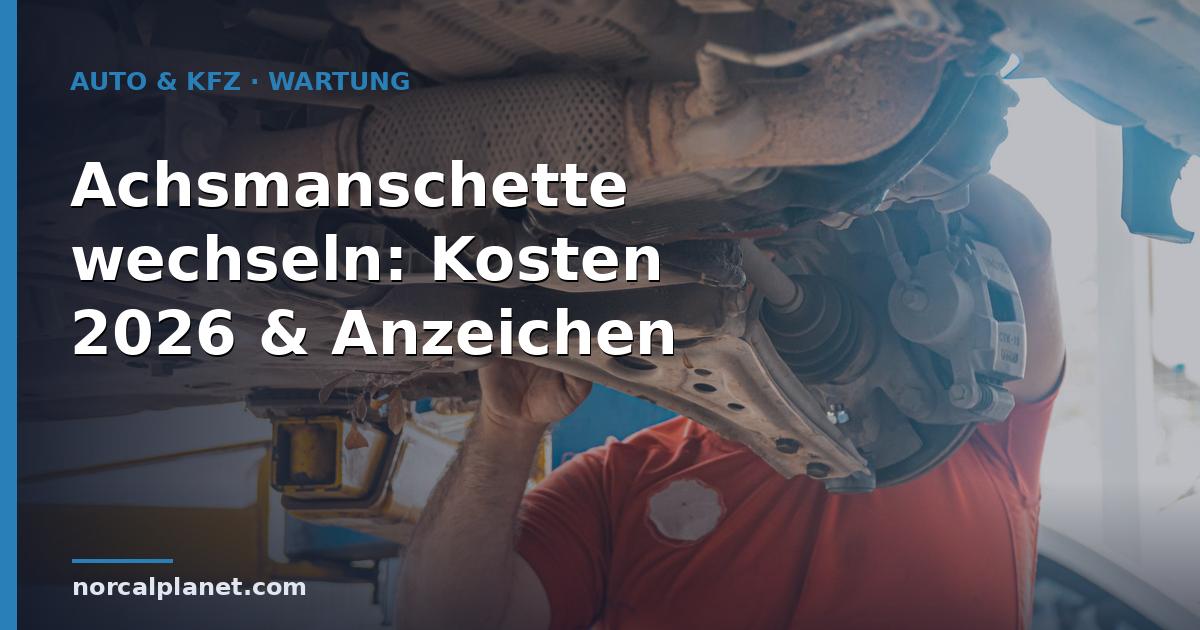 Achsmanschette wechseln: Kosten 2026 & Anzeichen