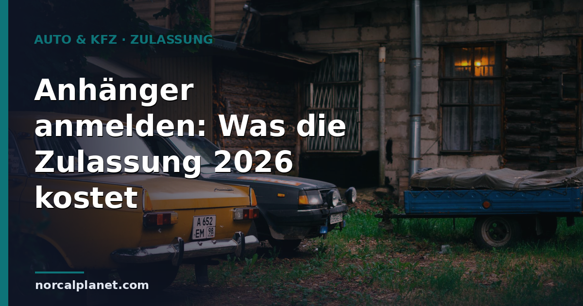 Anhänger anmelden: Was die Zulassung 2026 kostet