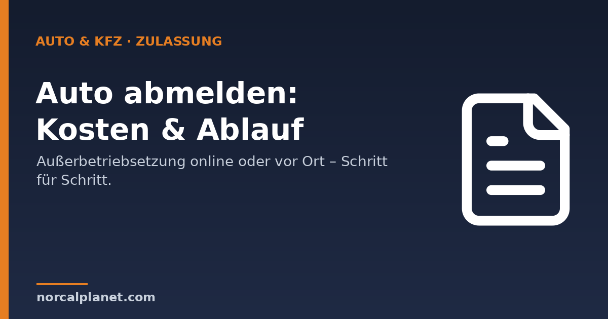 Auto abmelden – Kosten und Ablauf