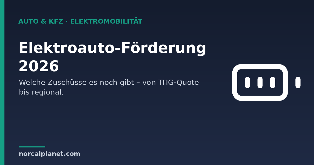 Elektroauto-Förderung 2026 – Überblick