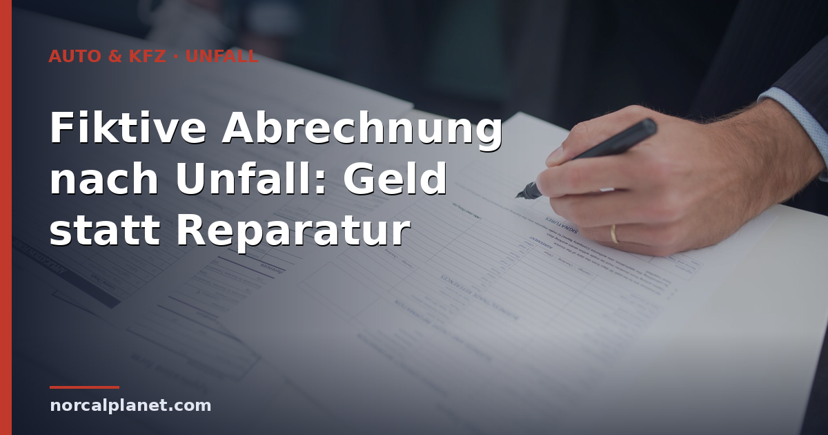 Fiktive Abrechnung nach Unfall: Geld statt Reparatur