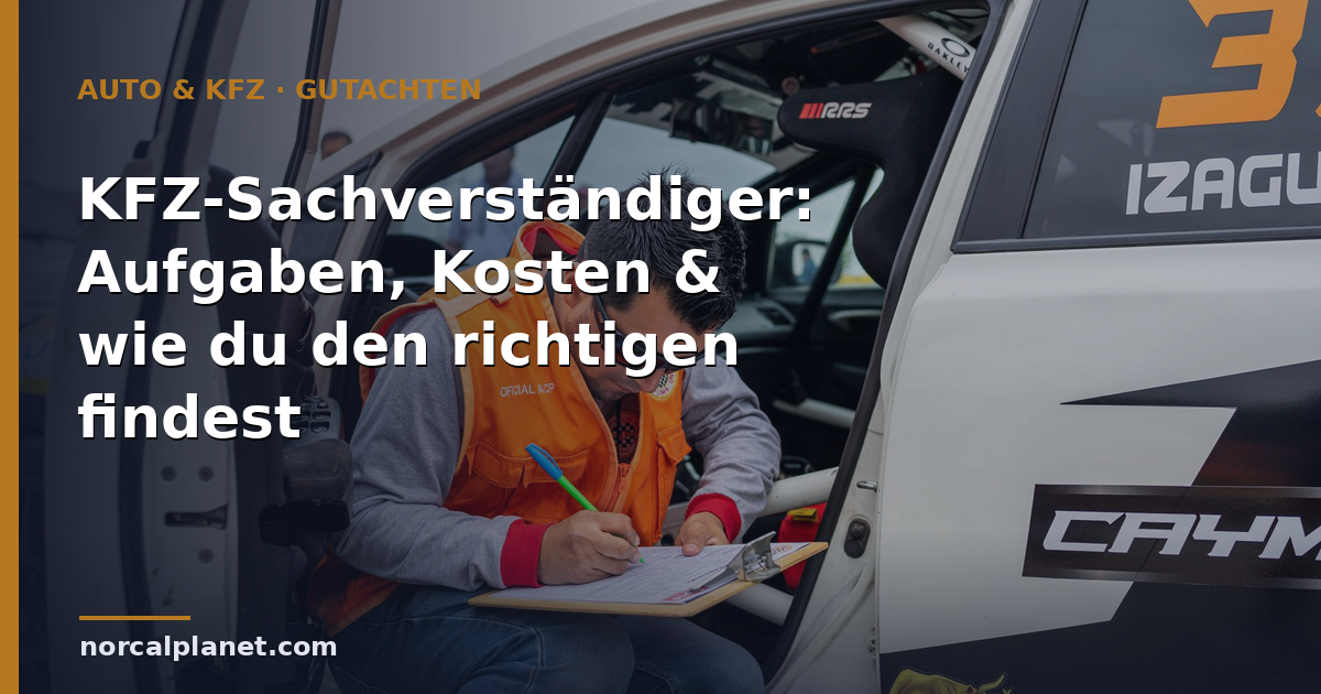 KFZ-Sachverständiger: Aufgaben, Kosten & wie du den richtigen findest