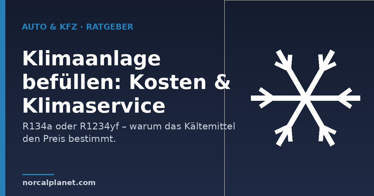 Klimaanlage Auto befüllen – Kostenüberblick
