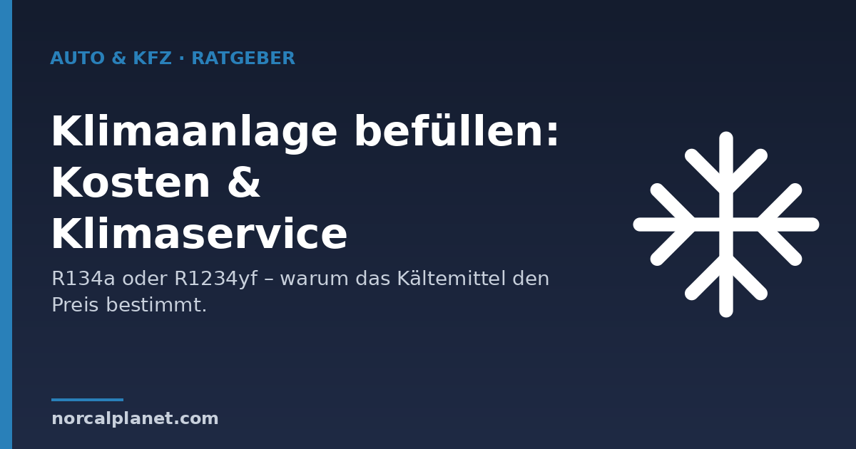Klimaanlage Auto befüllen – Kostenüberblick