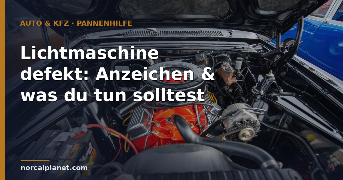Lichtmaschine defekt: Anzeichen & was du tun solltest