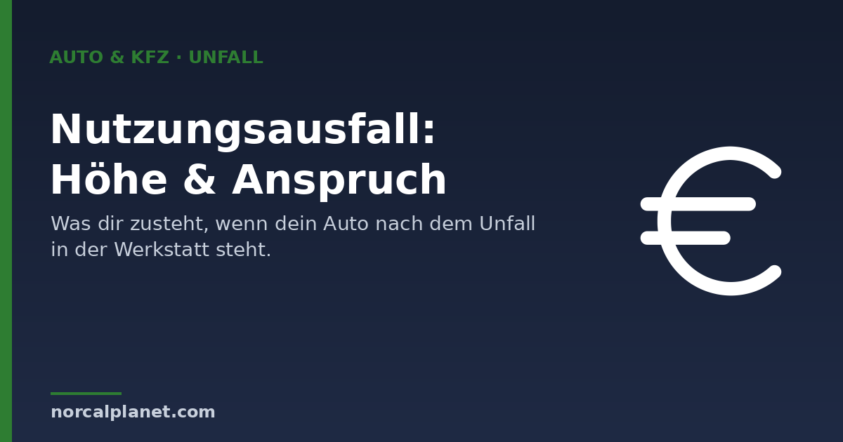 Nutzungsausfall Auto – Höhe und Anspruch