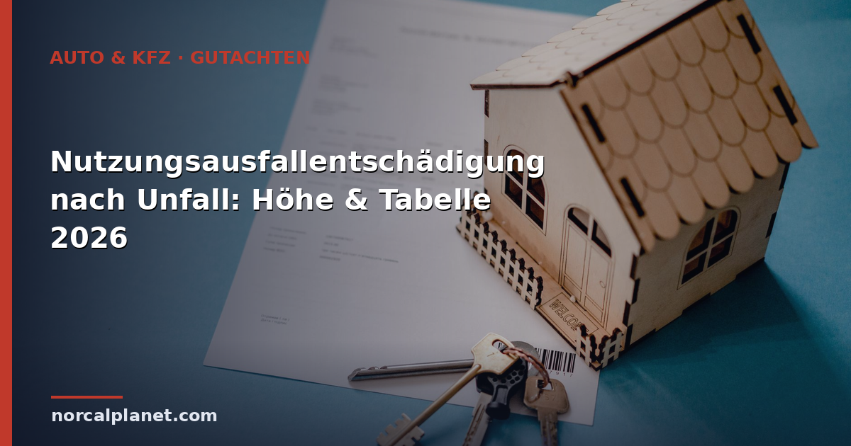 Nutzungsausfallentschädigung nach Unfall: Höhe & Tabelle 2026