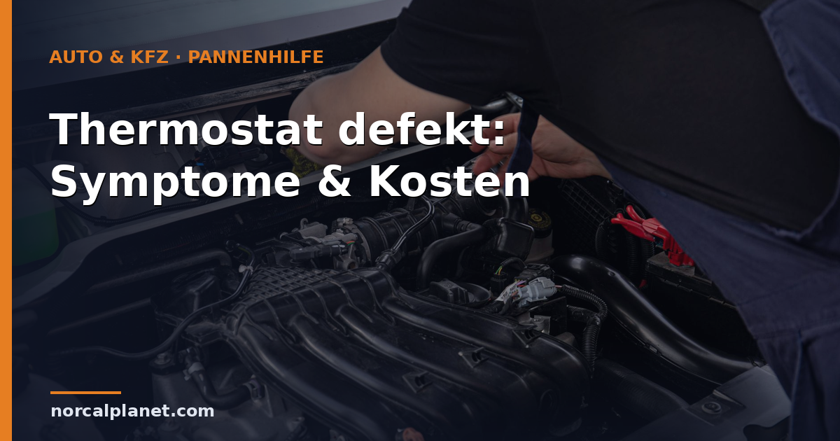 Mechaniker prüft Kühlsystem im Motorraum – Thermostat defekt Symptome