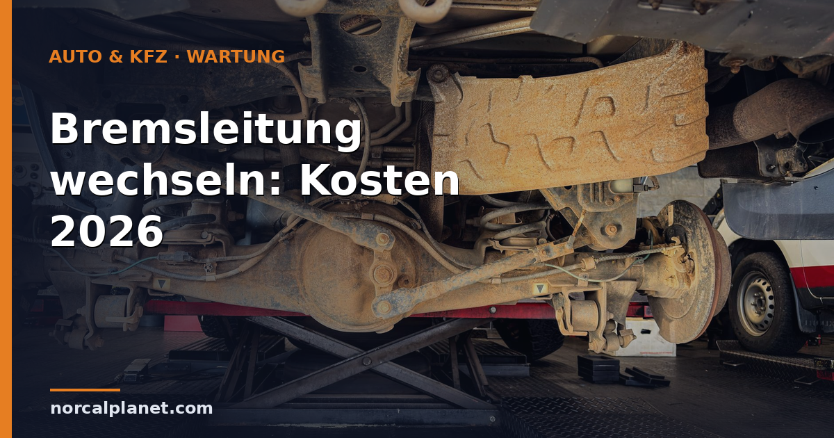 Fahrzeug-Unterboden auf der Hebebühne, Bremsleitungen sichtbar