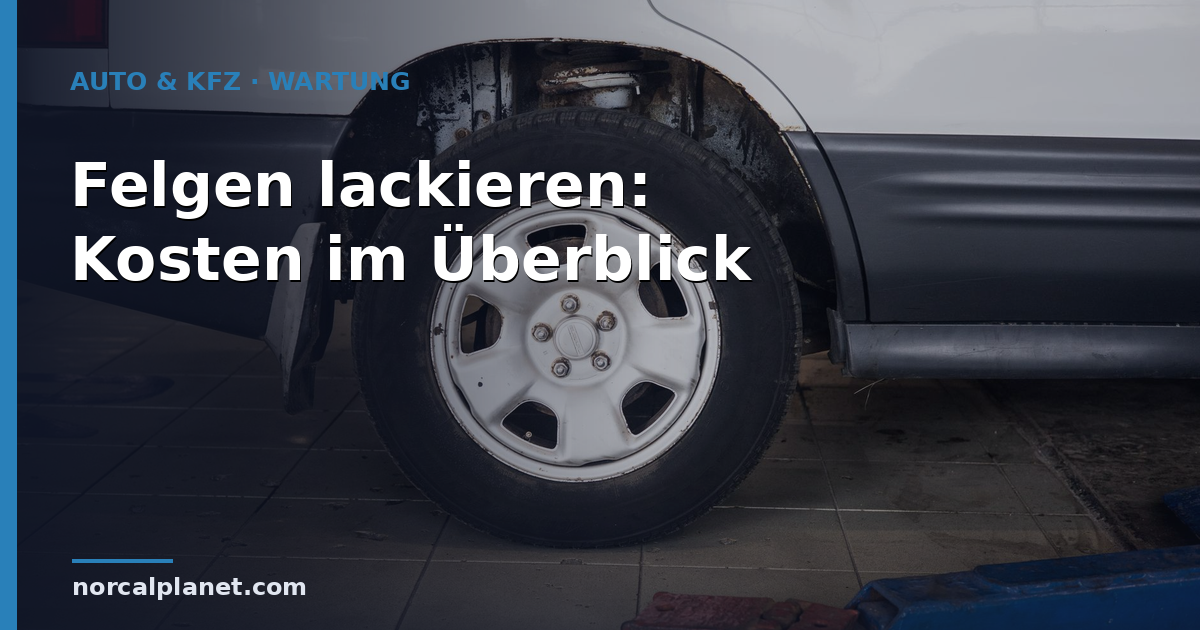 Silberne Alufelge am Fahrzeug, bereit zum Lackieren