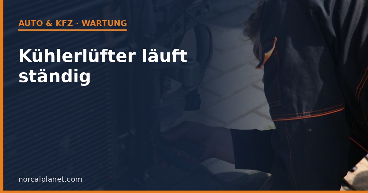 Mechaniker repariert Kuehler und Luefterbereich am Auto als Symbolbild