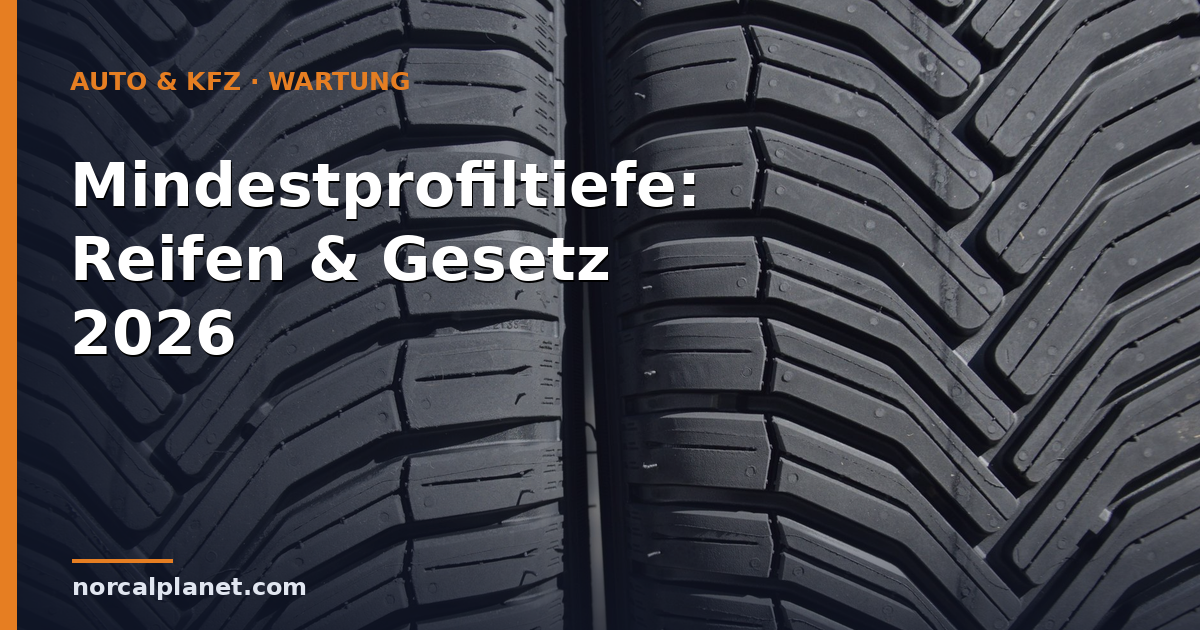 Nahaufnahme eines Reifenprofils - Mindestprofiltiefe