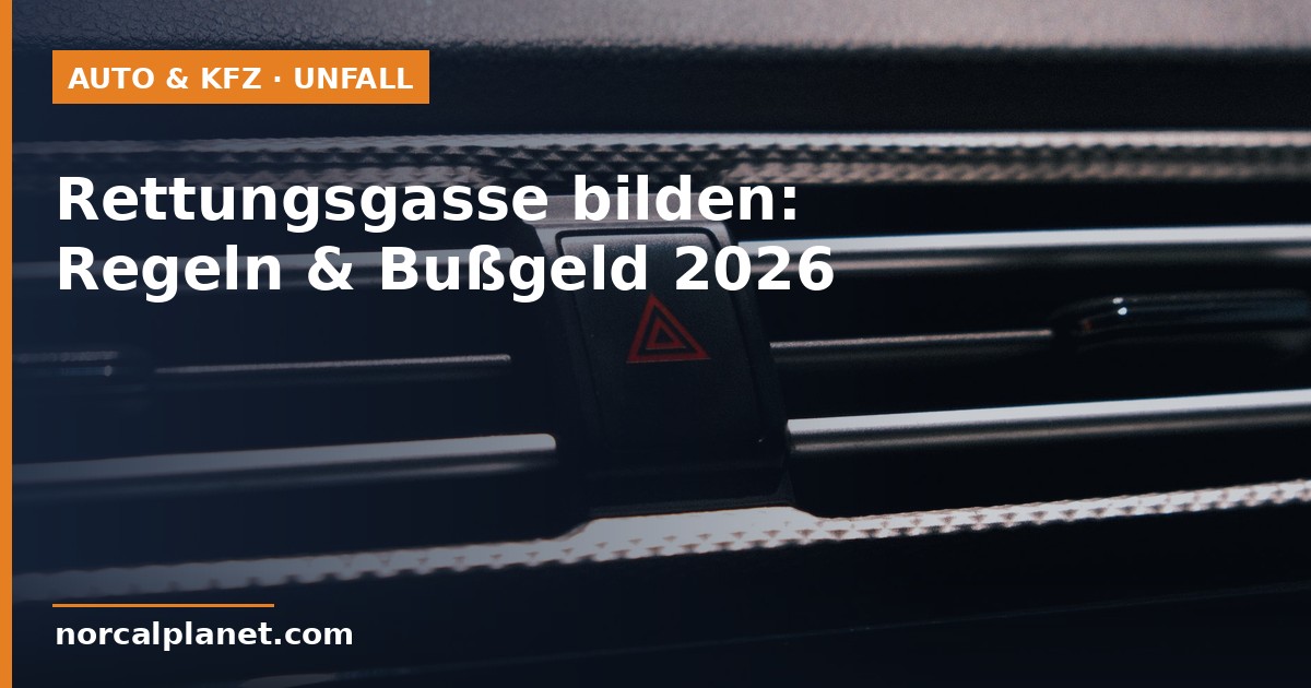 Warnblinker-Taste im Auto als Symbol für die Rettungsgasse