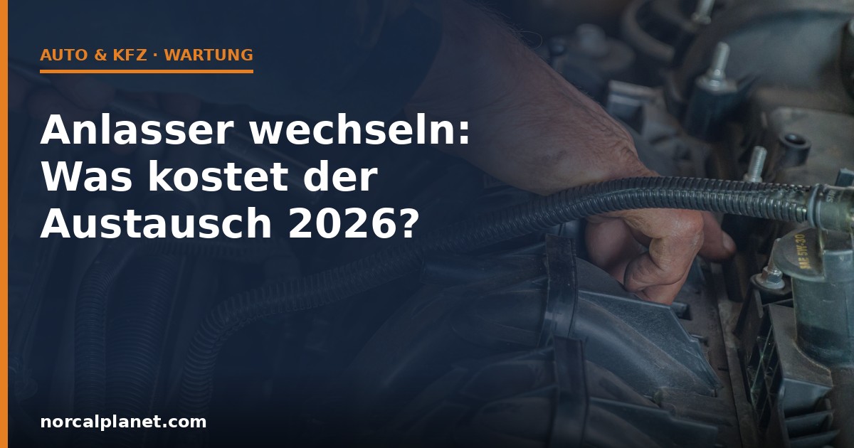 Mechaniker arbeitet mit Werkzeug im Motorraum am Anlasser