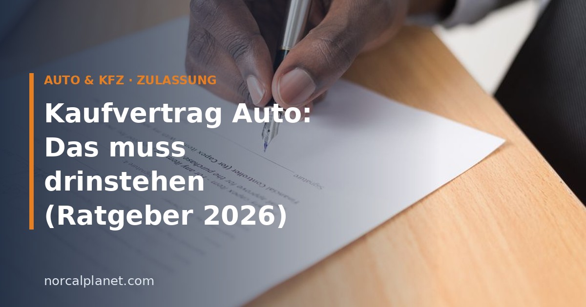 Kaufvertrag Auto: Das muss drinstehen (Ratgeber 2026)