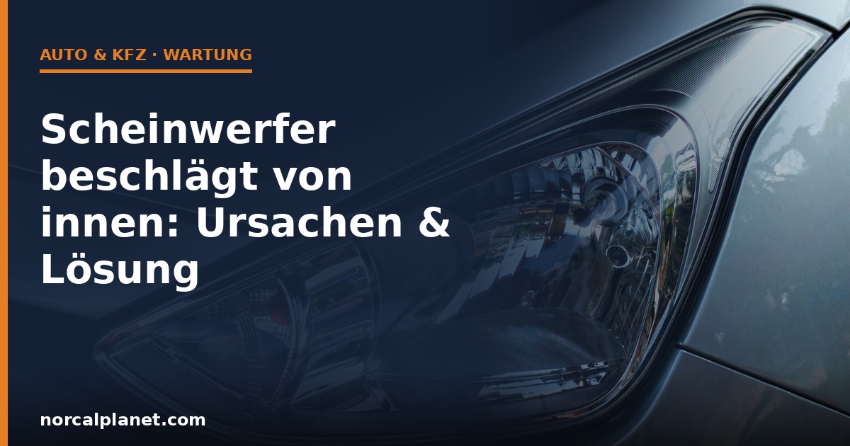 Nahaufnahme eines Autoscheinwerfers von aussen