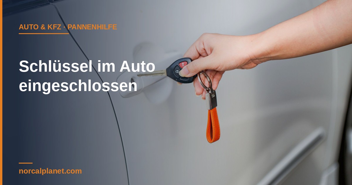 Hand mit Autoschlüssel an der Fahrertür – Symbolbild Schlüssel im Auto eingeschlossen