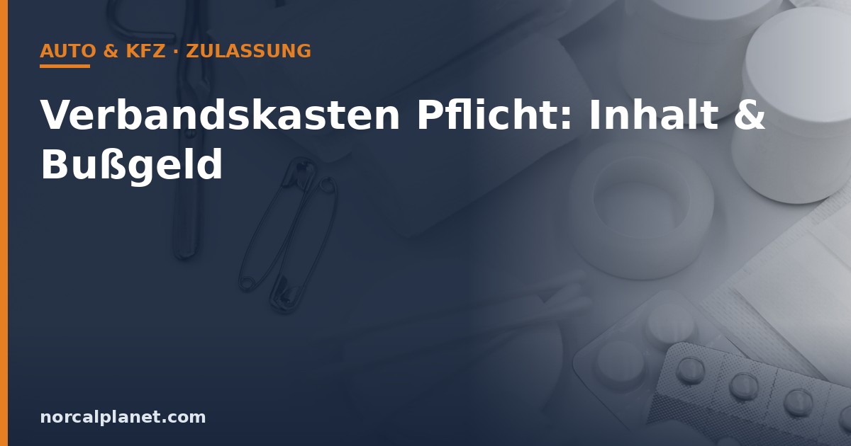 Verbandskasten Inhalt mit Verbandmaterial, Schere und Pflastern