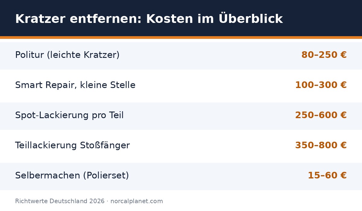 Faktenkarte Kosten Kratzer entfernen