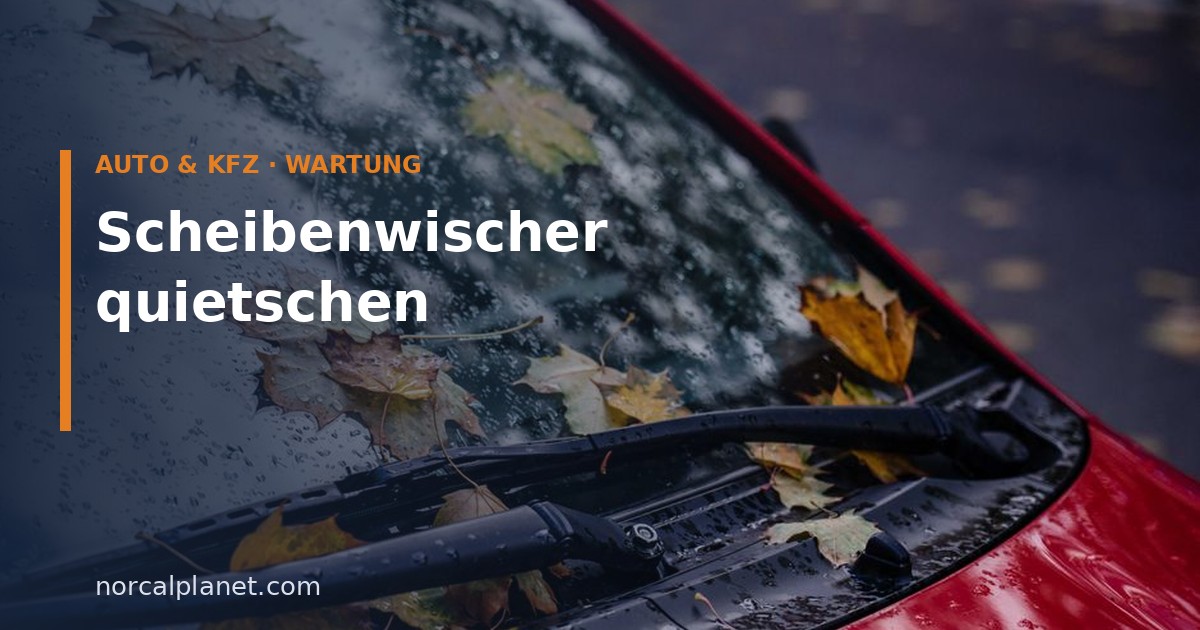 Scheibenwischer auf nasser Windschutzscheibe mit Herbstlaub
