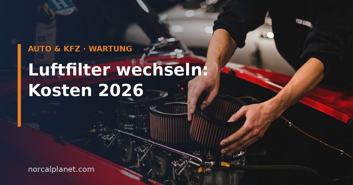Mechaniker setzt Luftfilter in einen Motor ein – Luftfilter wechseln Kosten