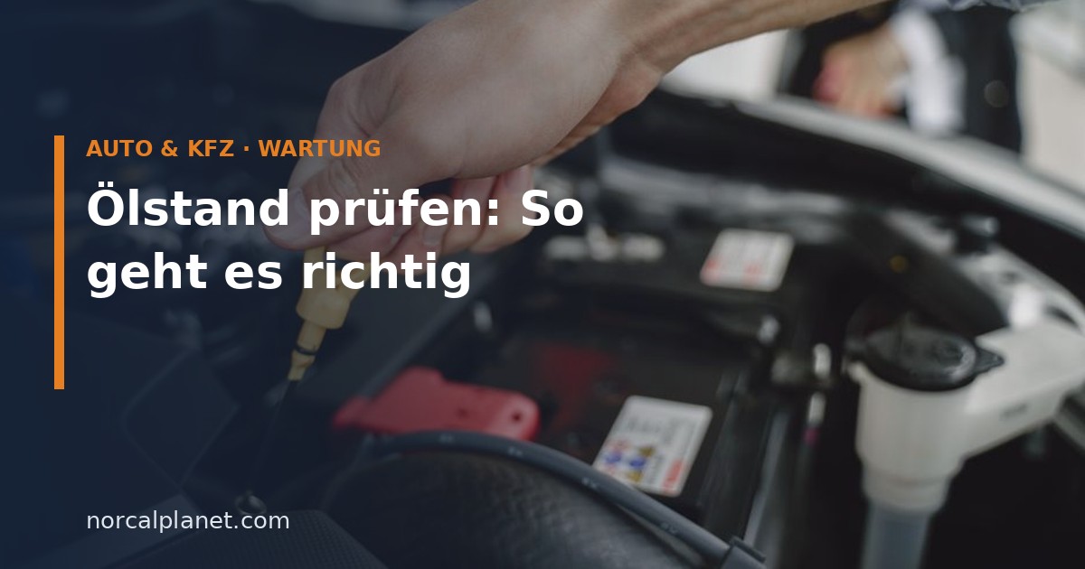 Hand zieht Ölmessstab im Motorraum