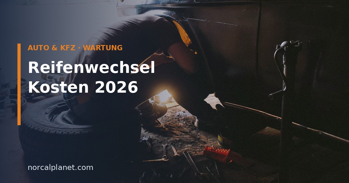 Mechaniker beim Reifenwechsel in der Werkstatt