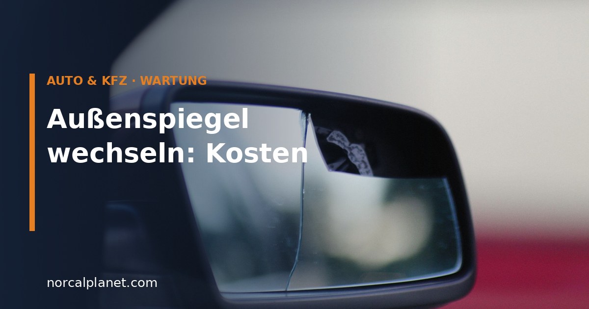 Gesprungener Außenspiegel am Auto